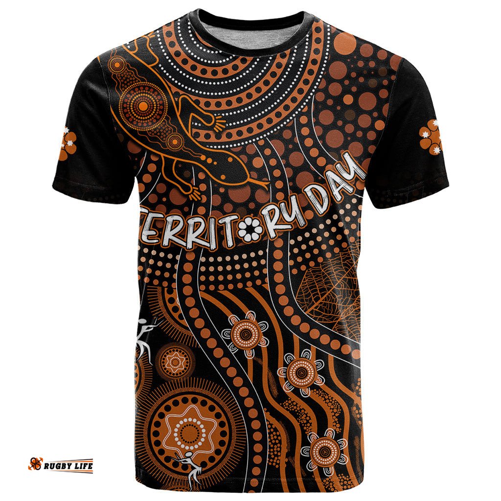 personalised northern territory day t shirt indigenous sun and life art
