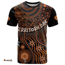 personalised northern territory day t shirt indigenous sun and life art
