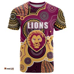 custom personalised and number lions afl t shirt aboriginal patterns
