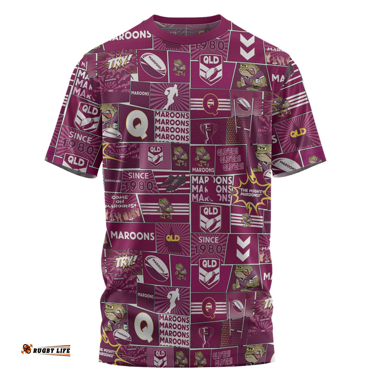 Amazing Aussie Queensland Sport T-Shirt - Team Of Us Die Hard Fan Supporters Comic Style