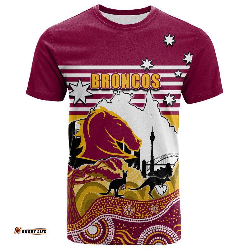 custom personalised broncos rugby t shirt australia day style