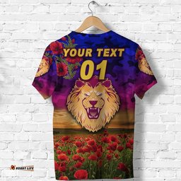 custom personalised brisbane lions anzac t shirt poppy vibes