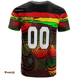 panthers rugby t shirt custom panther with aboriginal style of dot painting personalised player and number t shirt rlt14