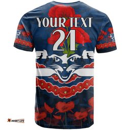 custom personalised cats football anzac t shirt lest we forget