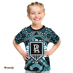 port adelaide power t shirt boomerang indigenous dots