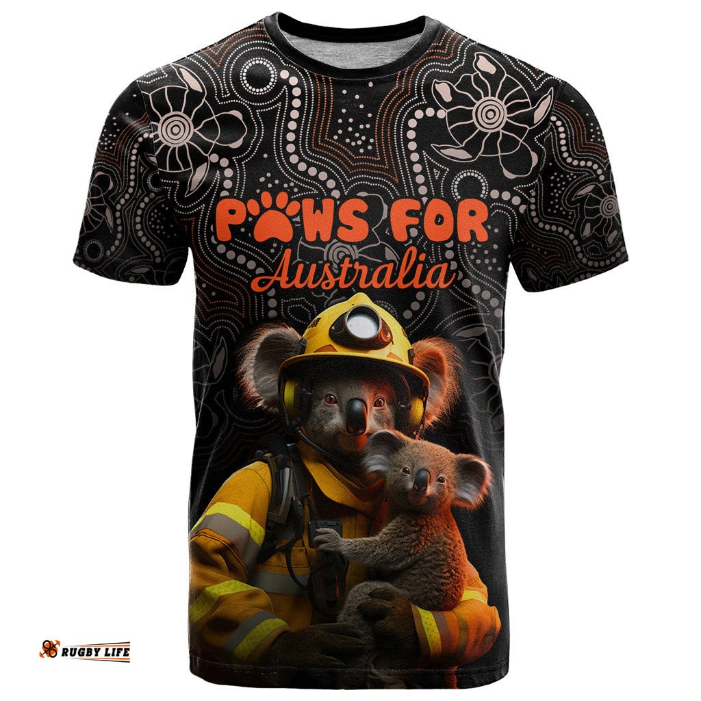 paws for australia t shirt bushfire awareness indigenous aboriginal