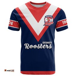 personalised roosters rugby t shirt tricolours 1908 sporty version