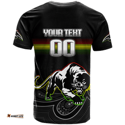 custom personalised black panthers rugby league aboriginal t shirt