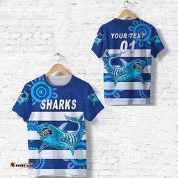 custom personalised east fremantle football club t shirt sharks indigenous version custom text and number