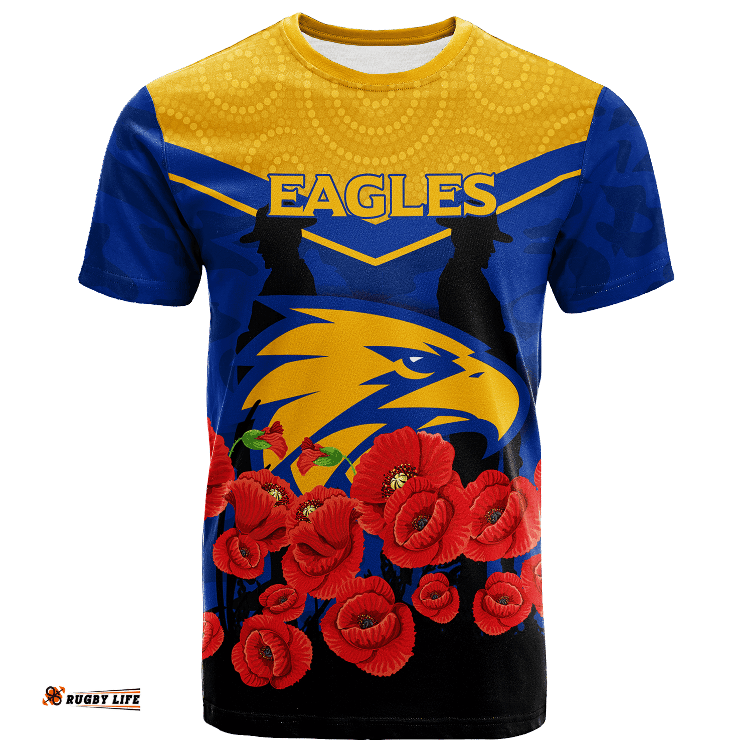 eagles anzac day indigenous art t shirt
