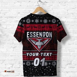 custom personalised essendon bombers t shirt christmas simple style black