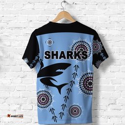 custom personalised cronulla t shirt sharks simple indigenous blue