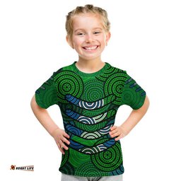 custom personalised boomerang aboriginal dot patterns t shirt green style