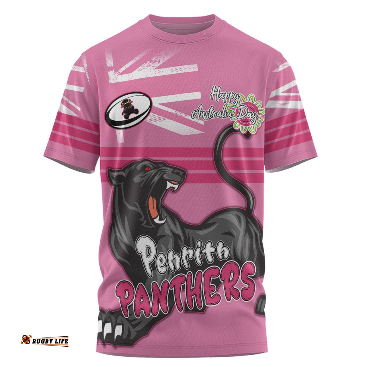 Amazing Aussie Penrith Panthers T-Shirt - Happy Australia Day We Are One And Free V2