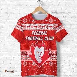 federal football club t shirt christmas simple style red