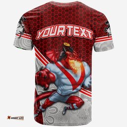 custom personalised dragons rugby t shirt mix aboriginal simple