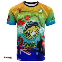 eels rugby t shirt custom eels remembrance day lest we forget poppies t shirtAmazing Aussie