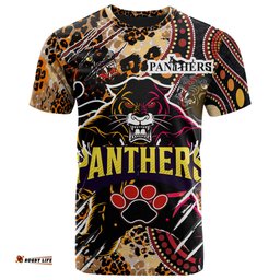 panthers rugby league football club t shirt the indigenous wild black panthers scratch style