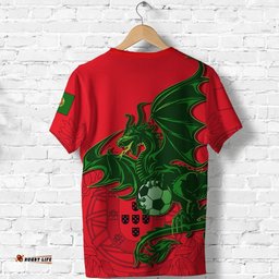 portugal football dragon green t shirt