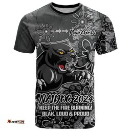 personalised panthers naidoc week 2024 t shirt aboriginal fire burning sparks