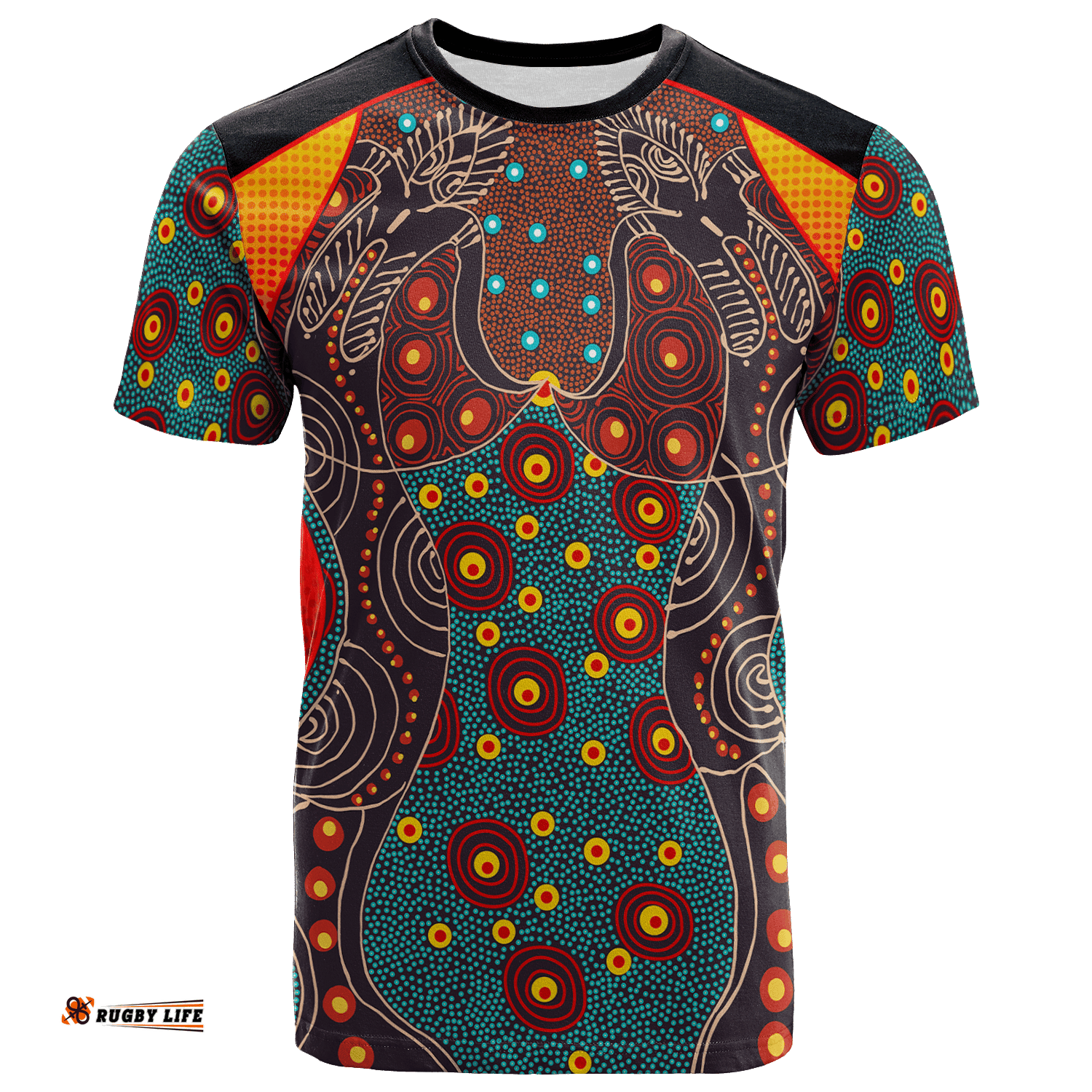 t shirt aboriginal sublimation dot pattern style red
