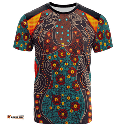 t shirt aboriginal sublimation dot pattern style red