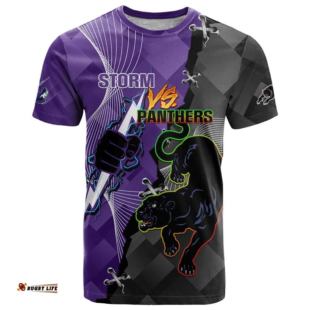 personalised storm and panthers rugby 2024 t shirt go champions grand final dynamic style