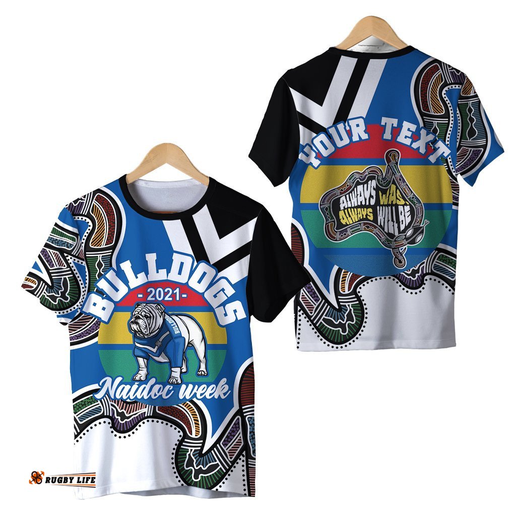 custom personalised australia bulldogs naidoc week rugby t shirt aboriginal special style
