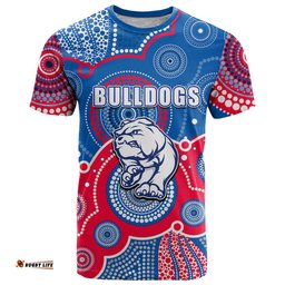 custom personalised and number bulldogs afl t shirt aboriginal patterns