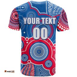 custom personalised and number bulldogs afl t shirt aboriginal patterns