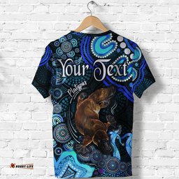 custom personalised australian astrology t shirt pisces platypus zodiac aboriginal vibes blue