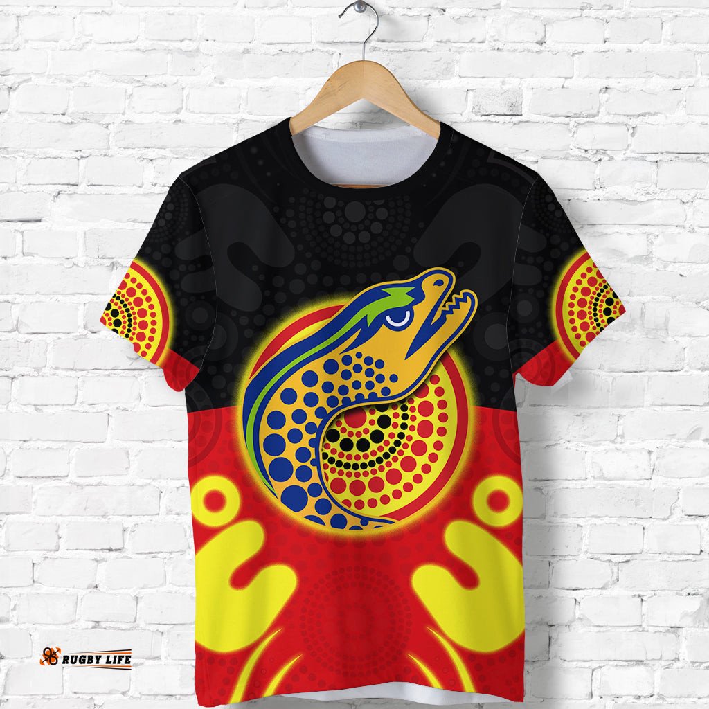 eels indigenous t shirt style aboriginal flag