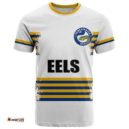 custom personalised and number eels nrl t shirt 2023 simple white style