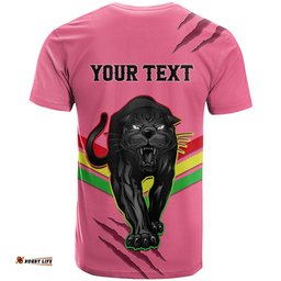 personalised nrl panthers t shirt premiers 2023 three peat proud of our boys pink