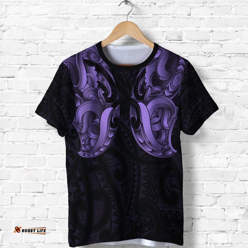 maori ta moko t shirt new zealand pastel purple