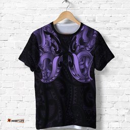 maori ta moko t shirt new zealand pastel purple