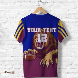 custom personalised brisbane t shirt lions three stripes
