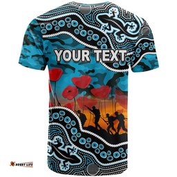 custom personalised anzac day nrl sharks t shirt aboriginal lizard patterns
