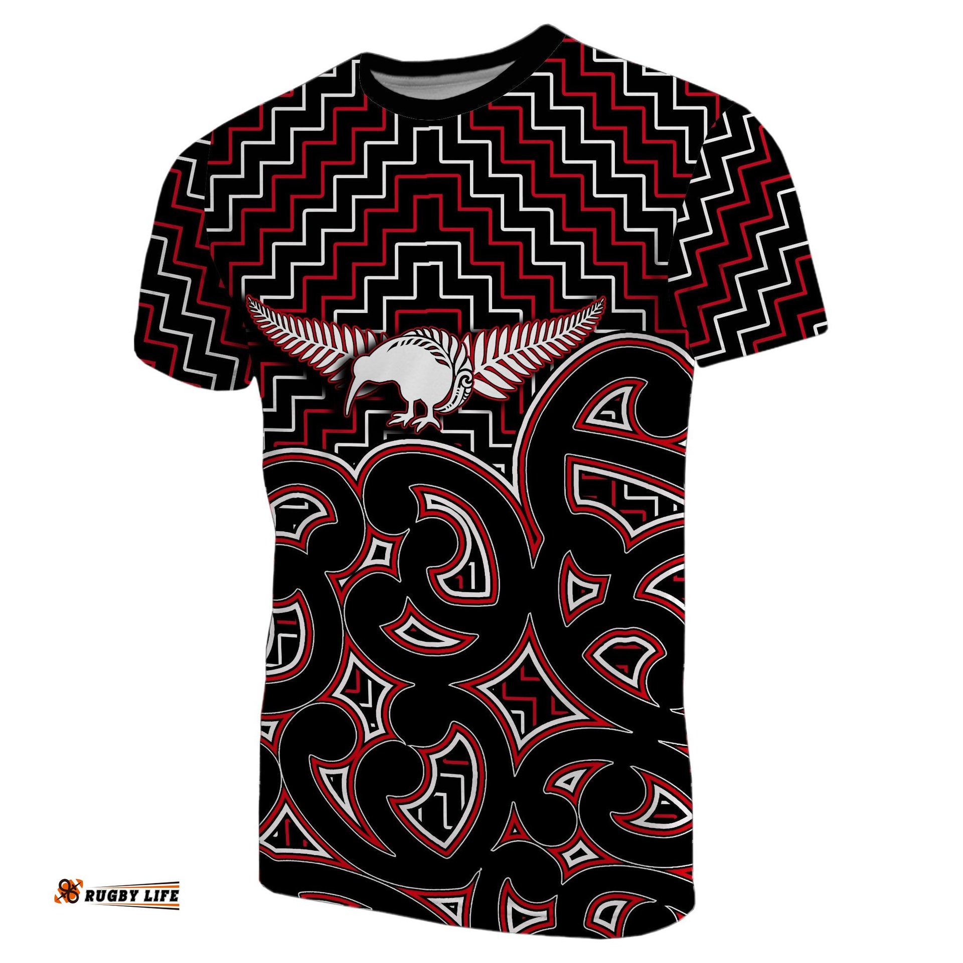 new zealand t shirt maori graphic tee patterns red