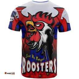 roosters rugby t shirt custom roosters remembrance day and poppies t shirt