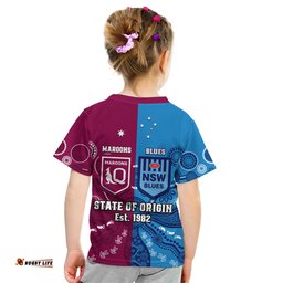 qld maroons and nsw blues rugby t shirt state of origin indigenous