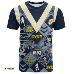 Amazing Aussie North Queensland Cowboys T-Shirt - Argyle Patterns Style Tough Fan Rugby For Life