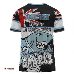 Amazing Aussie Cronulla-Sutherland Sharks T-Shirt - Happy Australia Day We Are One And Free V2