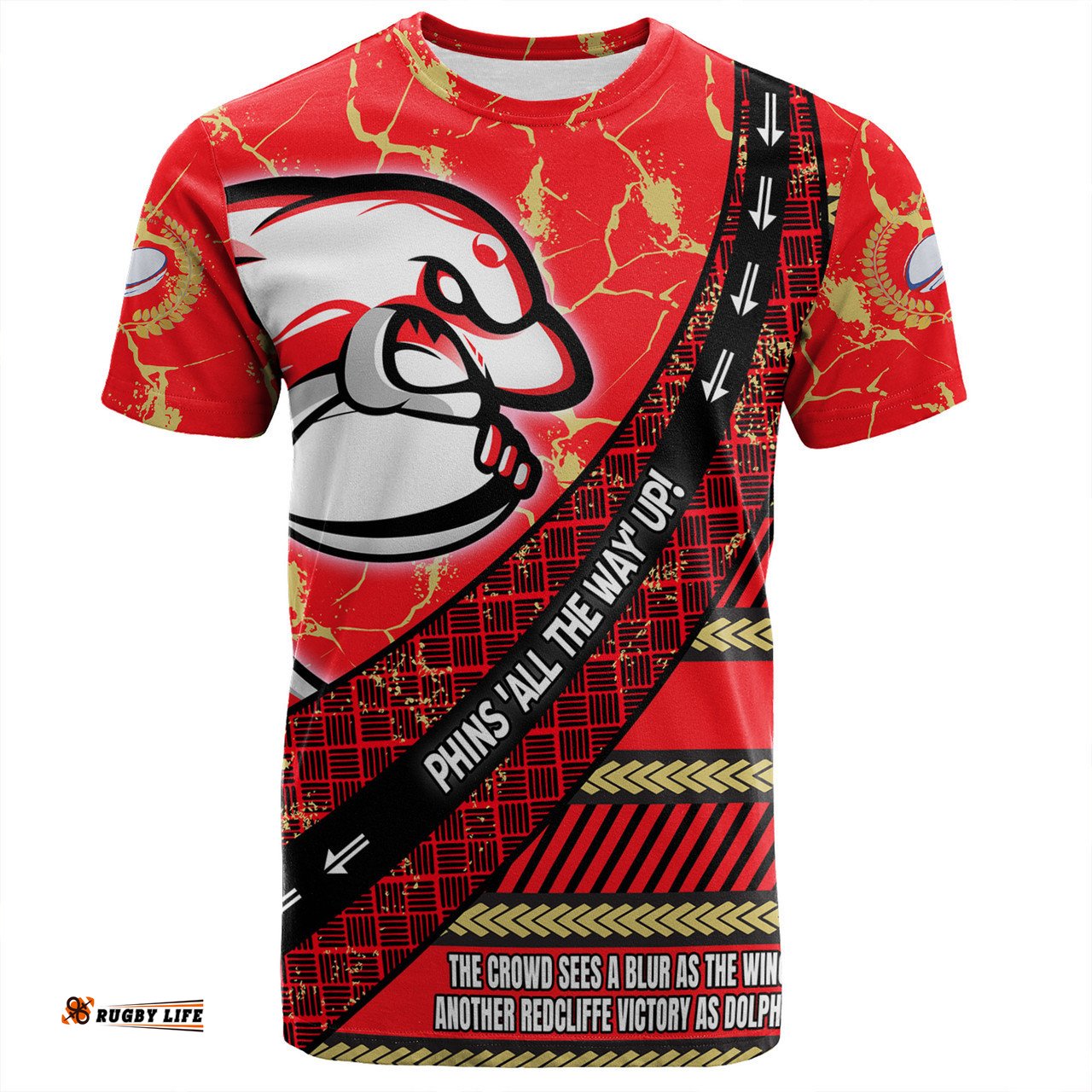Amazing Aussie Redcliffe Dolphins T-Shirt - Theme Song For Rugby With Sporty Style