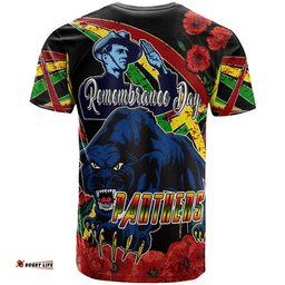 panthers rugby t shirt custom panthers remembrance day and poppies t shirt