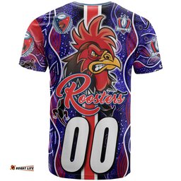 roosters rugby t shirt custom roosters rugby ball aboriginal indigenous sport style t shirt