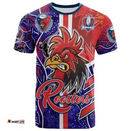 roosters rugby t shirt custom roosters rugby ball aboriginal indigenous sport style t shirt