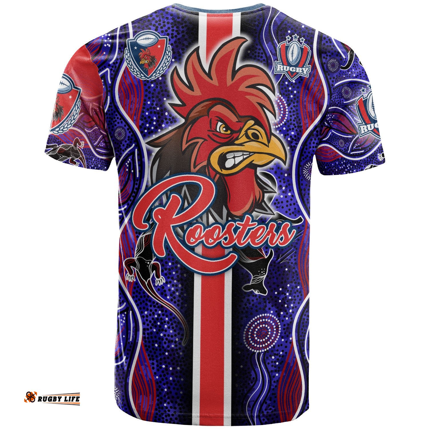 roosters rugby t shirt custom roosters rugby ball aboriginal indigenous sport style t shirt