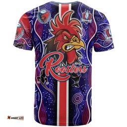 roosters rugby t shirt custom roosters rugby ball aboriginal indigenous sport style t shirt