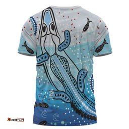 Amazing Aussie Australia Crocodile T-shirt - Aboriginal Dot Artwork With Crocodile T-shirt